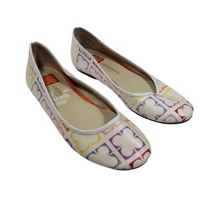 Liz Claiborne Ballet Flats Shoes Rainbow Shamrock 4-Leaf Clover Round-Toe